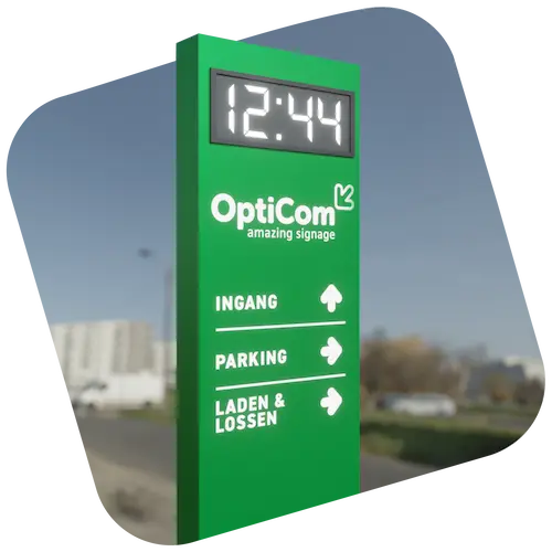 Totem Tijd & temperatuur display Product Totem Van Opticom