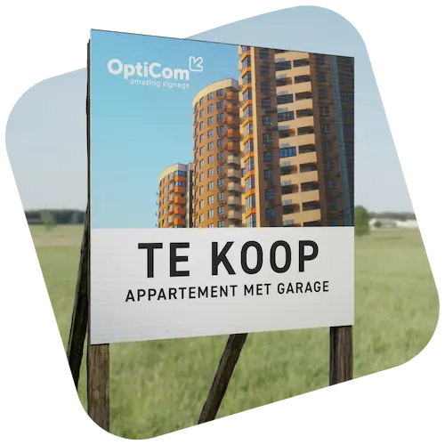 Bord op palen Product Werfborden & Immoborden Van Opticom